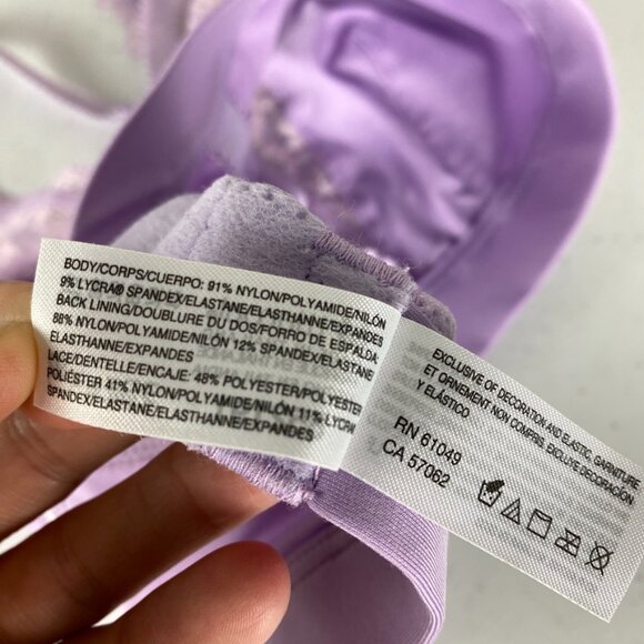 Embrace Lace Wire Free Bralette Band Size 34 Purple - Picture 4 of 6